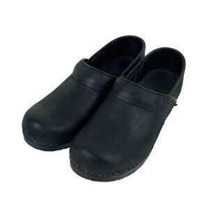 *Dansko Oiled Black Leather Clog Shoes Womens  EU 37 Comfort Nurse Professional